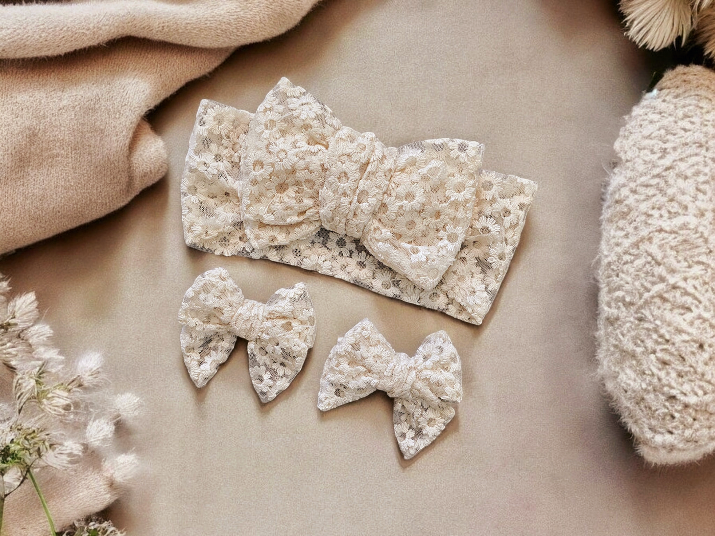 Eloise Lace Headband and Clips