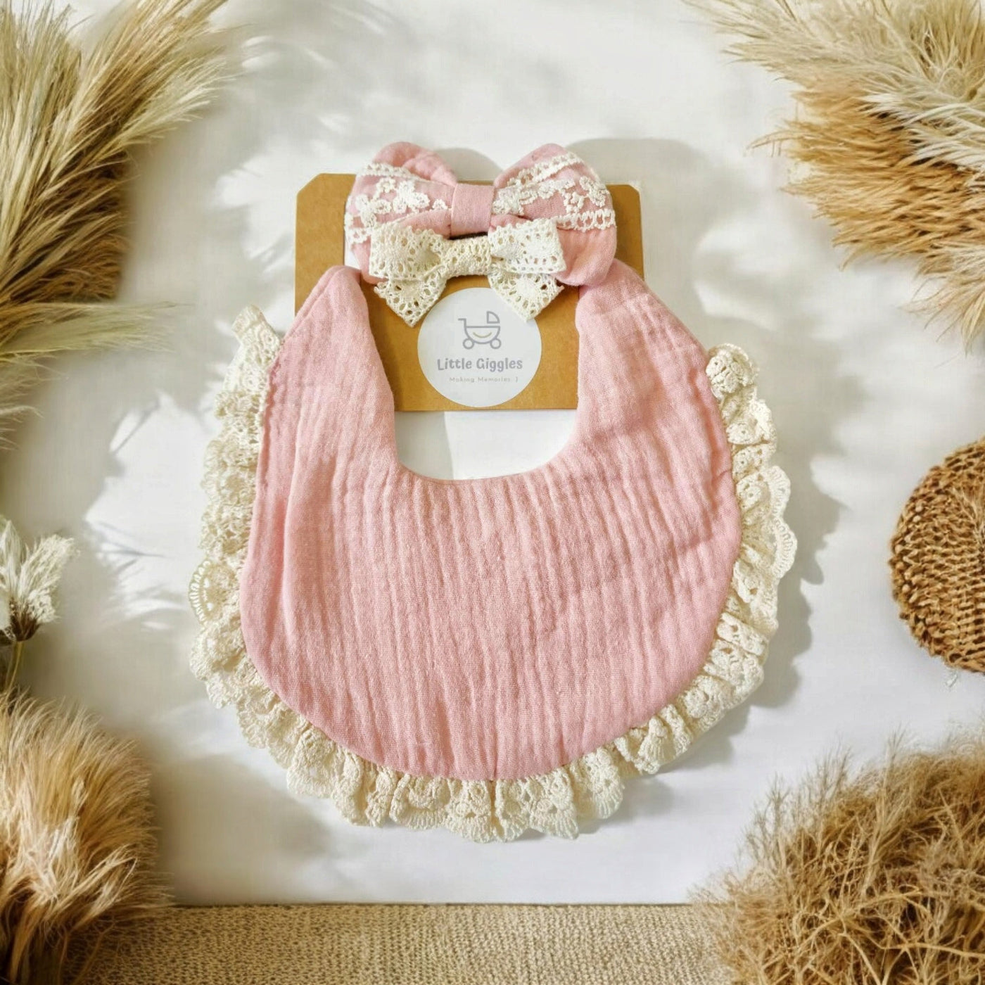 Lace Bib and Headband Set