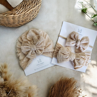 Beige Petal Headband Set