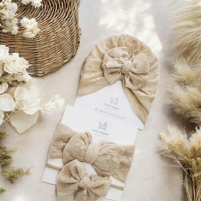 Beige Petal Headband Set