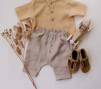 Beige Linen Short Set | Image 1