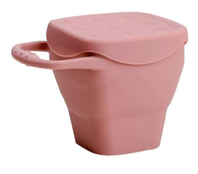 Dark Pink Silicone Foldable Snack Cup