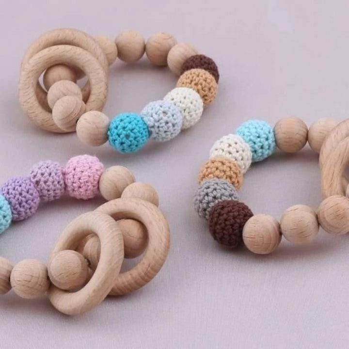 Wooden Teethers Baby Teething Ring Little Giggles UAE