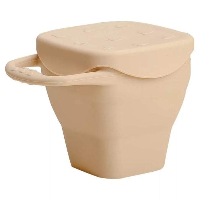 Beige Silicone Foldable Snack Cup